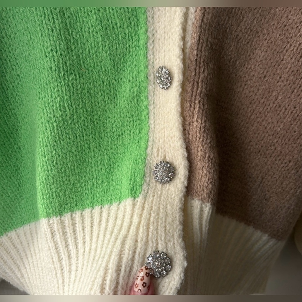 ColorBlock Sweater Cardigan - Picture 4 of 7